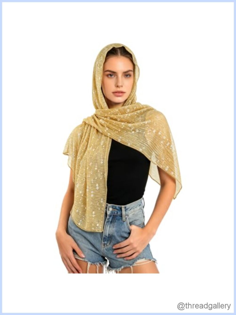 Sequin Pashmina Scarf Festival Rave Shawl Wrap
